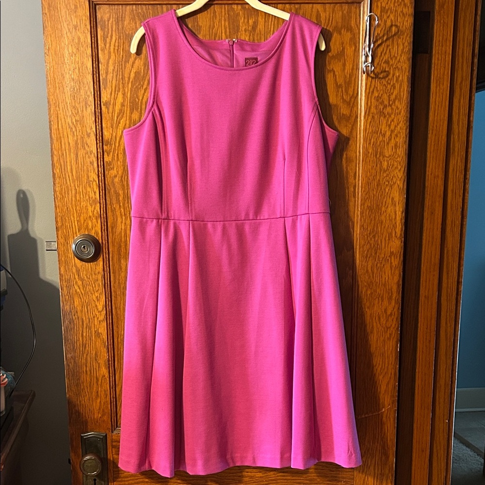 212 Collection Vibrant Pink Midi Dress